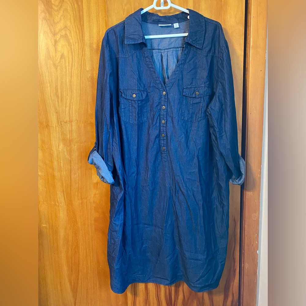 Westport 1962 denim shirt dress NWOT 3x